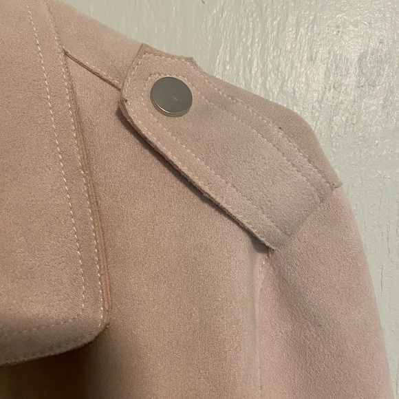Anthropologie Blush Pink Faux Suede Moto Jacket Size XL - Picture 6 of 7